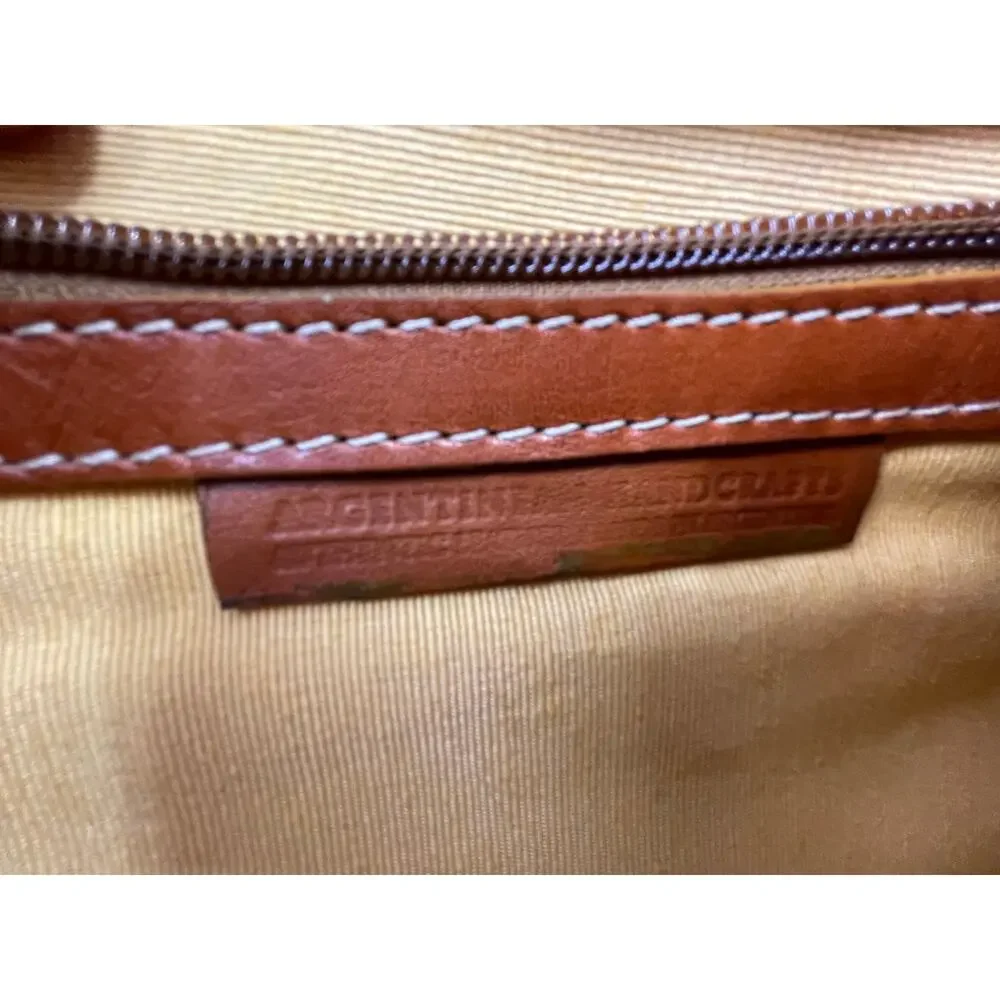 VGUC – Vintage Argentinean Handcrafted Weathered Leather Briefcase Portfolio